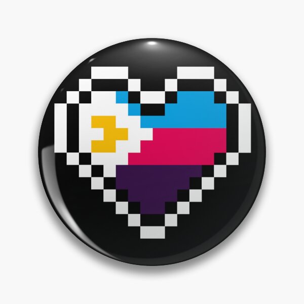 Item preview, Heart flag from Poliamorosa / Polyamorous community pixel art black background 2 designed and sold by Axel-Speed.