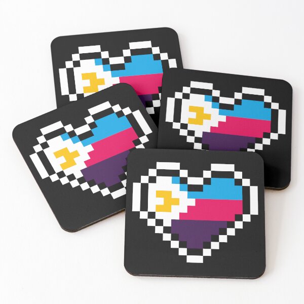 Item preview, Heart flag from Poliamorosa / Polyamorous community pixel art black background 2 designed and sold by Axel-Speed.