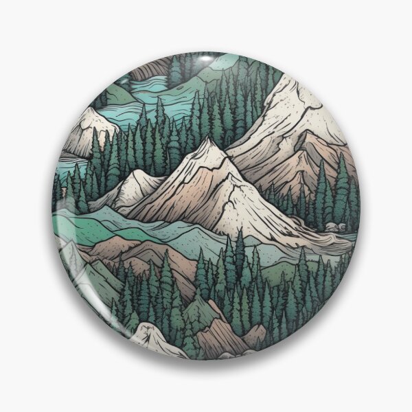 Item preview, Vintage Peaks: Retro-inspired Detailed Mountain Art designed and sold by RohanGalyardt.
