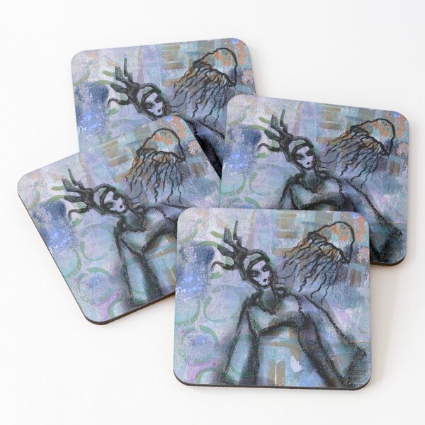 Item preview, Running from a Jellyfish in blues designed and sold by LiszaB.