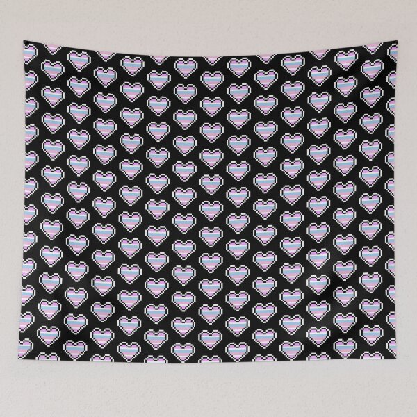 Item preview, Heart flag from Intersexual / Intersex community pixel art black background designed and sold by Axel-Speed.
