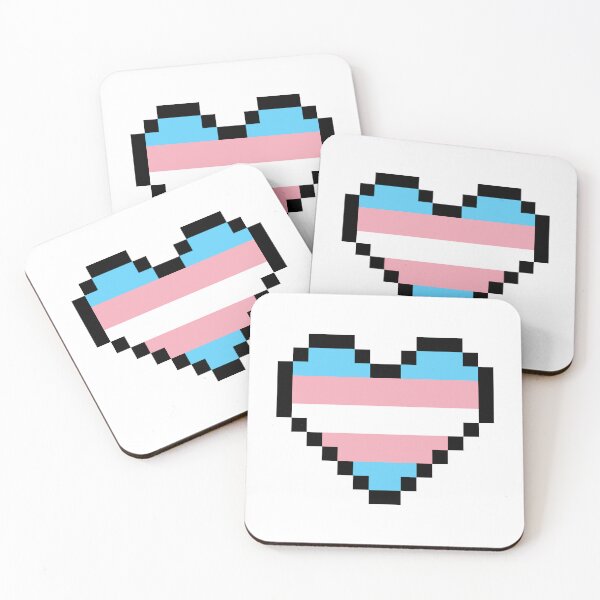 Item preview, Heart flag from Transexual community pixel art white background designed and sold by Axel-Speed.