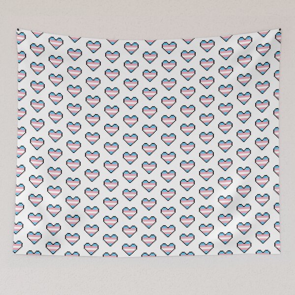 Item preview, Heart flag from Transexual community pixel art white background designed and sold by Axel-Speed.