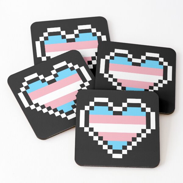 Item preview, Heart flag from Transexual community pixel art black background designed and sold by Axel-Speed.