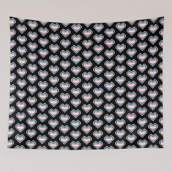 Item preview, Heart flag from Transexual community pixel art black background designed and sold by Axel-Speed.