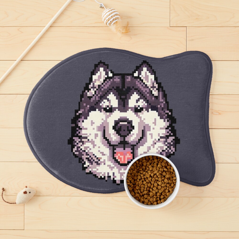 Alaskan Malamute Dog Pixel Portrait in 2D - Pixel Dog Art Canvas Print for  Sale by Woof-n-Wear