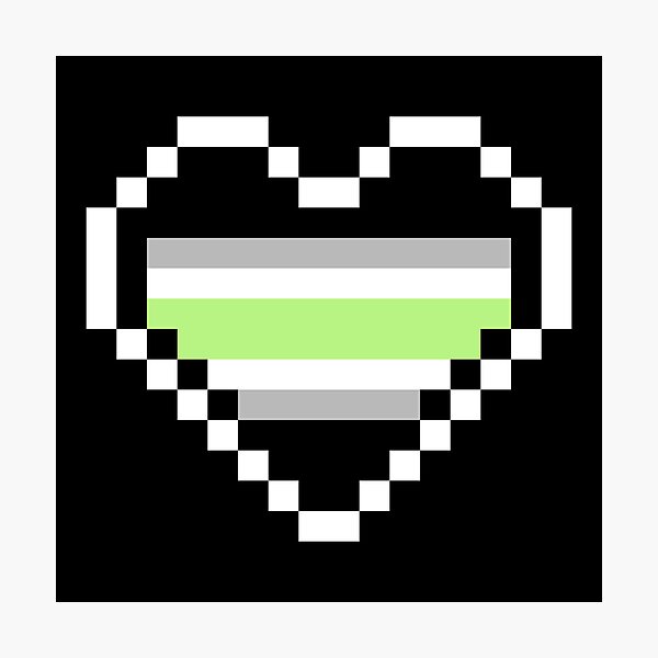 Item preview, Heart flag from Agénero / Agender community pixel art black background designed and sold by Axel-Speed.