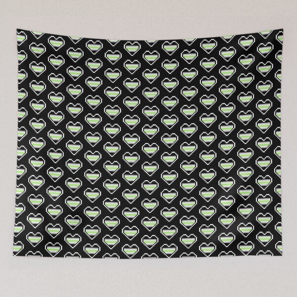 Item preview, Heart flag from Agénero / Agender community pixel art black background designed and sold by Axel-Speed.