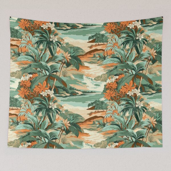 Item preview, Vintage Hawaii Travel Poster Inspired Pattern designed and sold by EverettAtlas.