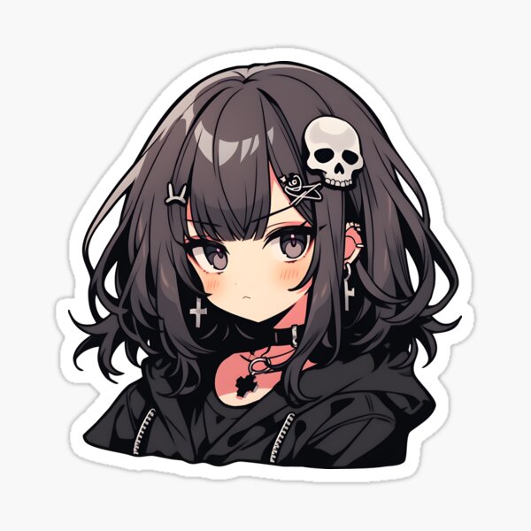 Item preview, Cute Kawaii Anime Goth Girl  designed and sold by Spell-Craft.