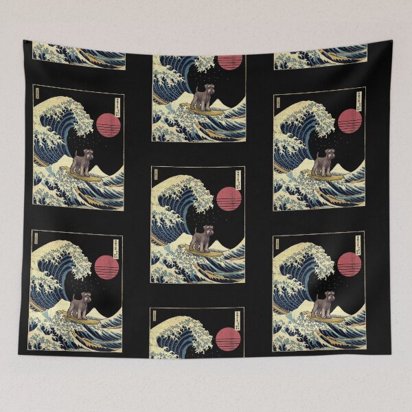 Item preview, Standard Schnauzer Kanagawa Japanese Surfing Wave designed and sold by rafaeltto.