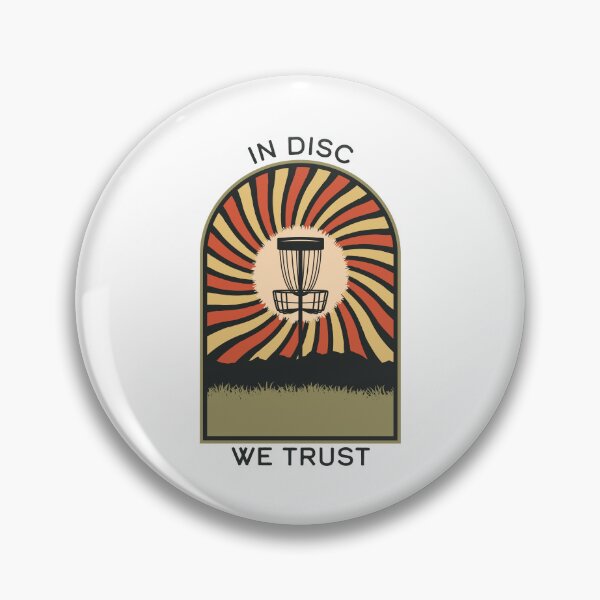 Item preview, In Disc We Trust | Disc Golf Vintage Retro Arch Mountains designed and sold by KlehmInTime.