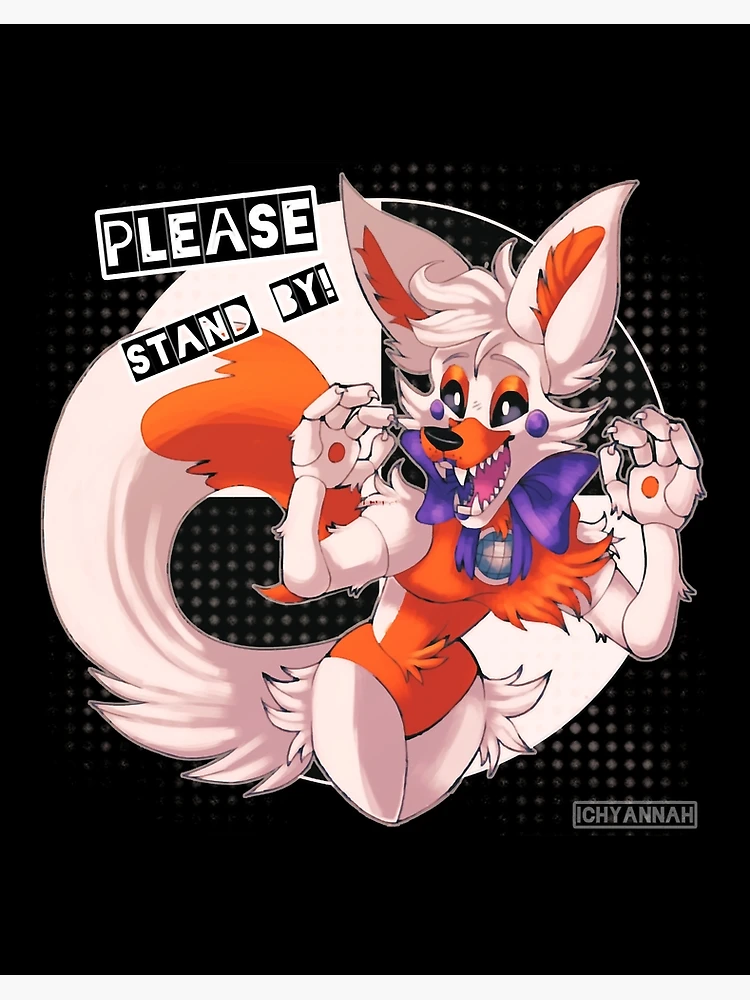 Lolbit por favor ficar paz à espera macio botão pino personalizável amante  presente dos desenhos animados