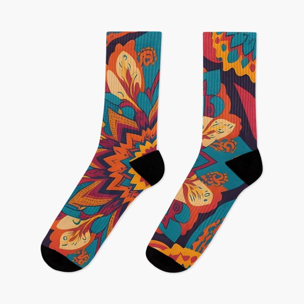 Item preview, A vibrant retro colorful abstract BOHO design with bold old world influence designed and sold by Justteesme.