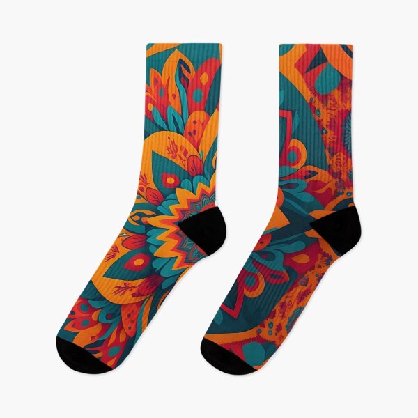 Item preview, A vibrant retro colorful abstract BOHO design with bold old world influence designed and sold by Justteesme.
