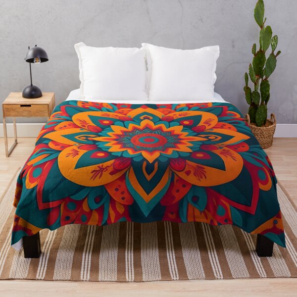 Item preview, A vibrant retro colorful abstract BOHO design with bold old world influence designed and sold by Justteesme.
