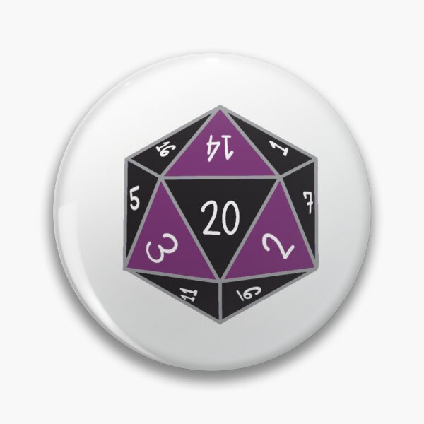 Item preview, Purple, gray, black, and white dnd d20 dice designed and sold by radicallyloved.