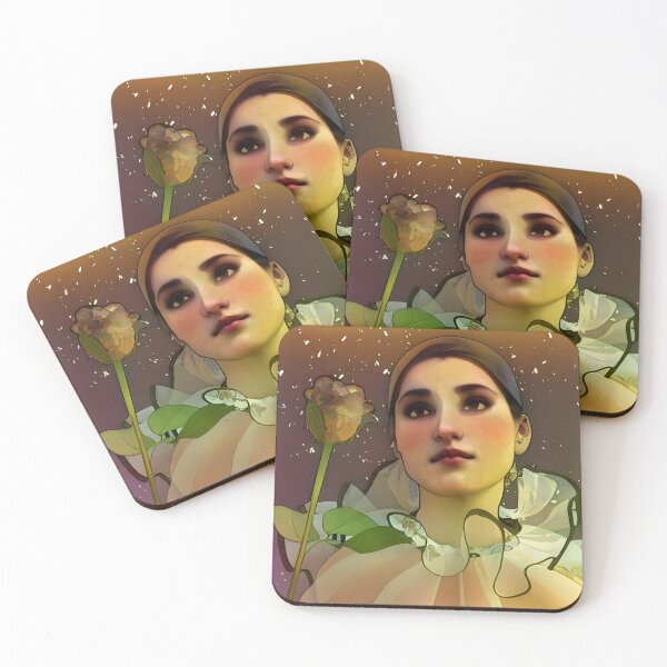 Item preview, Alphonse Mucha Style Female Pierrot Pierette Clown designed and sold by Talia Felix.
