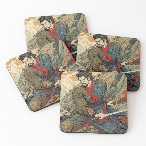 Item preview, Samurai's Dual Mastery: Ukiyo-e Inspired Artwork designed and sold by TrendyArtInk.