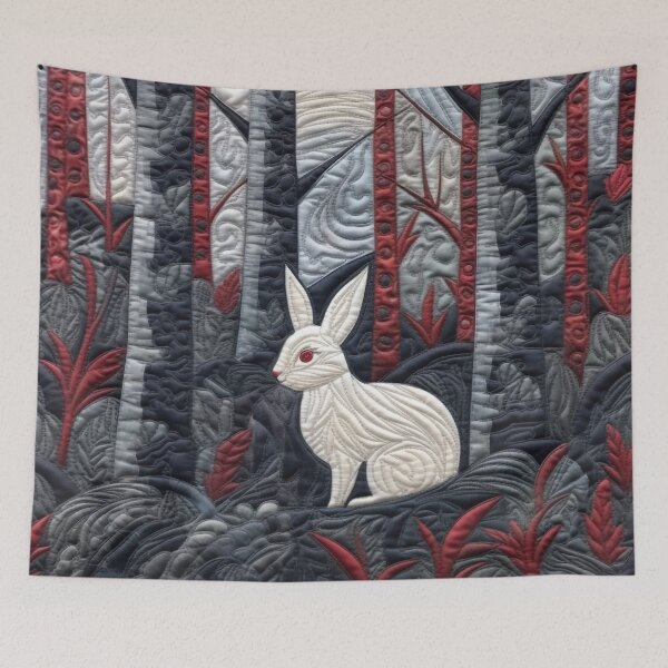 Item preview, White Rabbit in the Dark Forest designed and sold by bunnyboxdesigns.