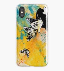 Long Gone Whisper (graffiti portrait, butterfly girl) iPhone Case