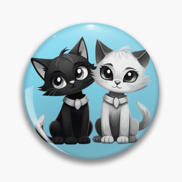 Item preview, Cute Black and White Cartoon Kittens designed and sold by EpicFoxArt.