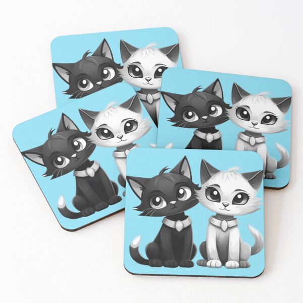 Item preview, Cute Black and White Cartoon Kittens designed and sold by EpicFoxArt.