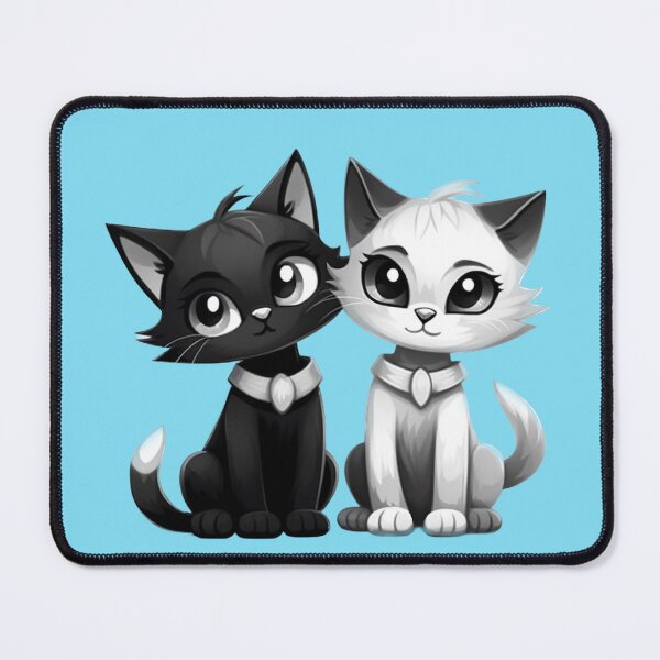 Item preview, Cute Black and White Cartoon Kittens designed and sold by EpicFoxArt.