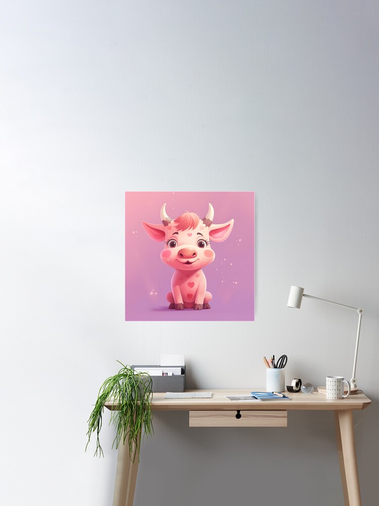 cute pink cow Sticker for Sale by yeehawboyy