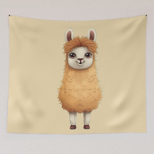 Item preview, Cute Cartoon Golden Brown Baby Llama Illustration designed and sold by EpicFoxArt.