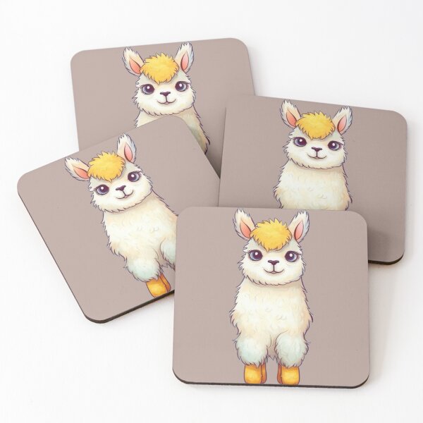 Item preview, Cute Cartoon White and Golden Yellow Baby Llama Illustration designed and sold by EpicFoxArt.