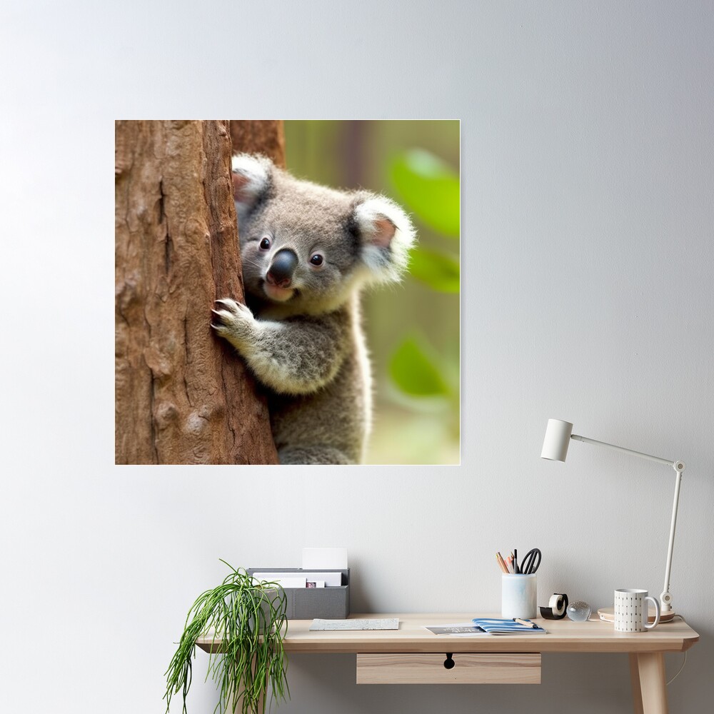 Cute koala Bear (N08) - Animal Picture Art Print Canvas Poster(20x30inch) :  : Home