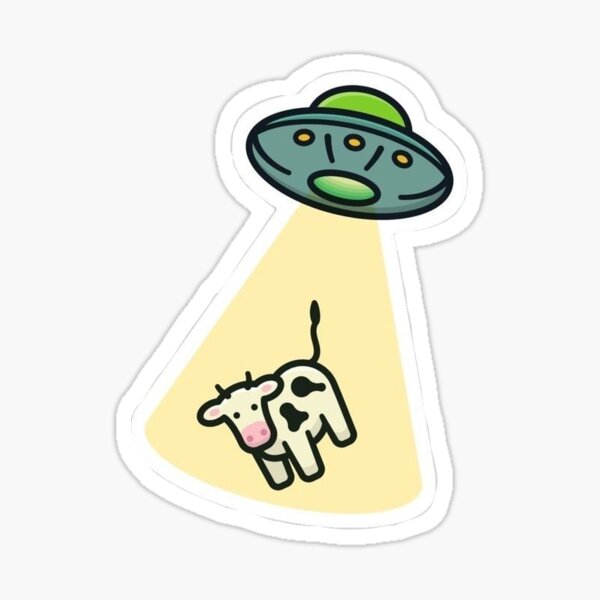 Item preview, ufo abducting cow designed and sold by anapcc.