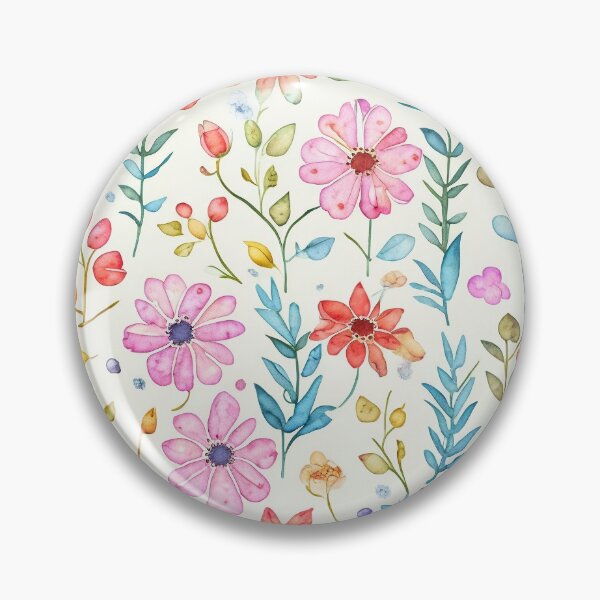 Artikelvorschau, Vintage Aquarellflora in Rosa, Rot und Gelb entworfen und verkauft von GreenStardust.