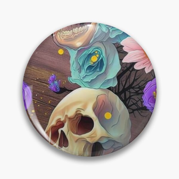 Item preview, Artistic Skull with flowers designed and sold by GreenStardust.
