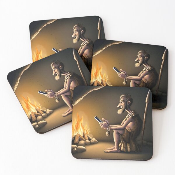 Item preview, Caveman using cell phone designed and sold by Wanderson Santos.