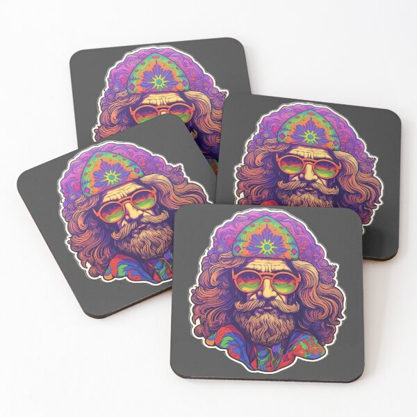 Item preview, Psychedelic Bearded Man Vinyl Pop Art Sticker - Glowing Colors in Chillwave and Precisionist Style designed and sold by CosmicScare10.