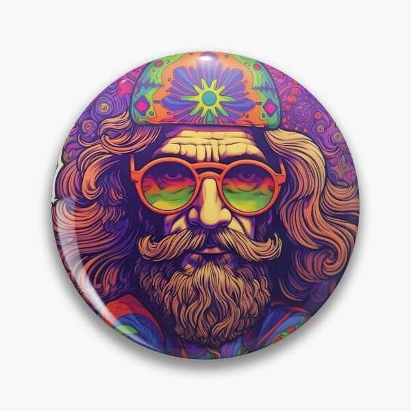 Item preview, Psychedelic Bearded Man Vinyl Pop Art Sticker - Glowing Colors in Chillwave and Precisionist Style designed and sold by CosmicScare10.