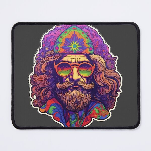 Item preview, Psychedelic Bearded Man Vinyl Pop Art Sticker - Glowing Colors in Chillwave and Precisionist Style designed and sold by CosmicScare10.