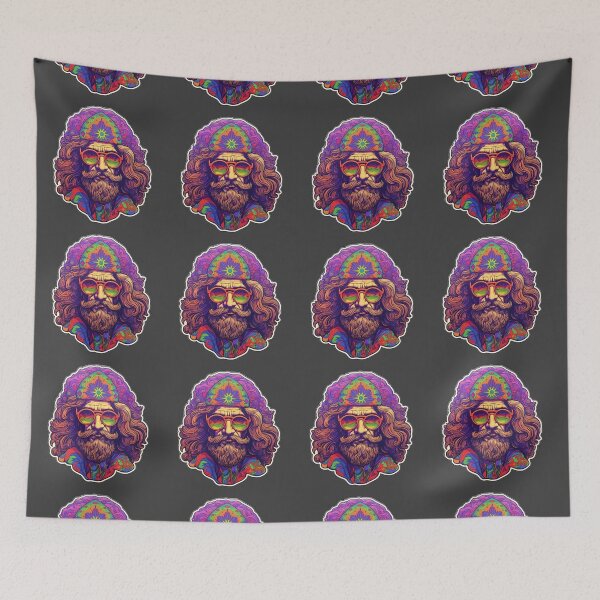 Item preview, Psychedelic Bearded Man Vinyl Pop Art Sticker - Glowing Colors in Chillwave and Precisionist Style designed and sold by CosmicScare10.