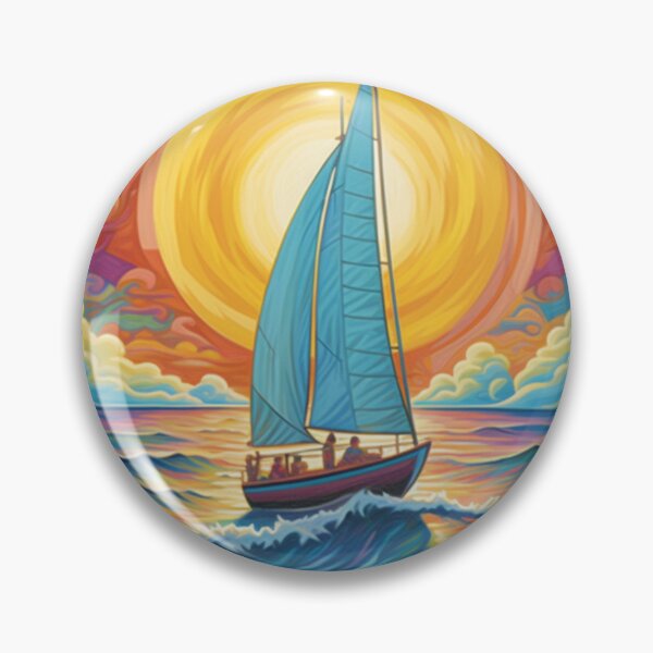 Item preview, Sailing Boat at Sunset under the Rainbow Sky  designed and sold by EpicFoxArt.