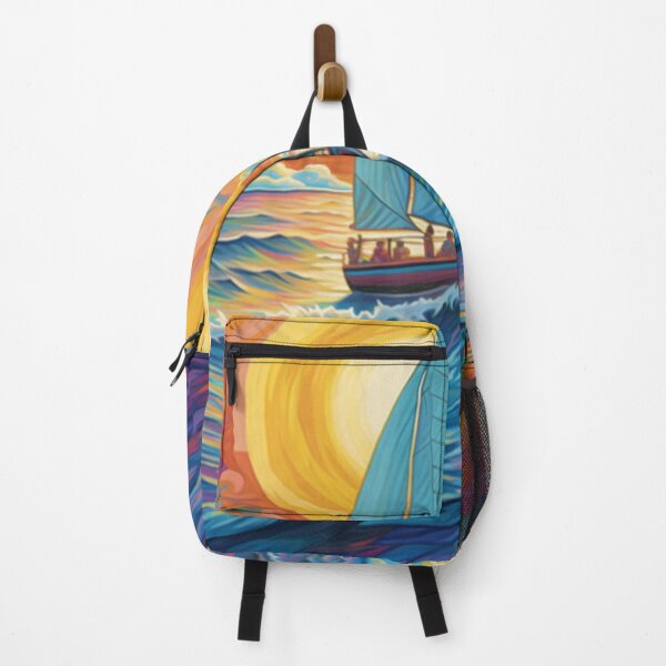 Item preview, Sailing Boat at Sunset under the Rainbow Sky  designed and sold by EpicFoxArt.
