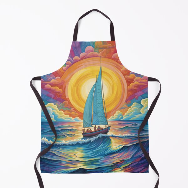 Item preview, Sailing Boat at Sunset under the Rainbow Sky  designed and sold by EpicFoxArt.