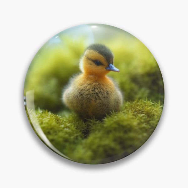Item preview, Little duckling on moss in the forest. Selective focus. designed and sold by aiphotosart.