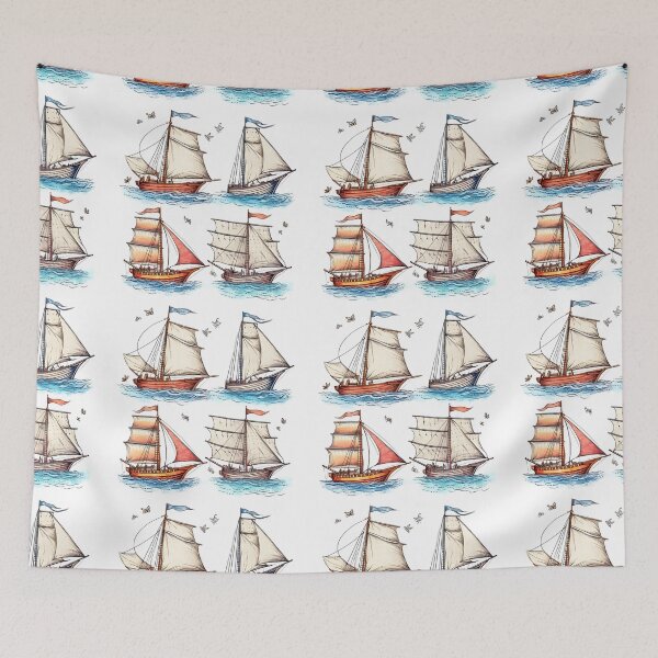 Item preview, Ships on the Sea designed and sold by victorsuarez.