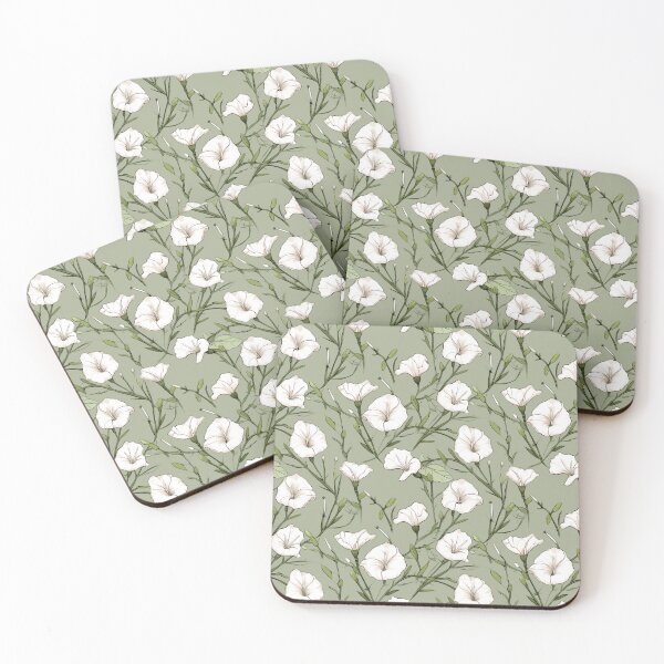 Item preview, Vintage green floral pattern  designed and sold by florallover444.