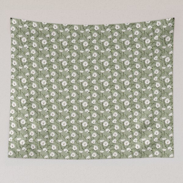 Item preview, Vintage green floral pattern  designed and sold by florallover444.