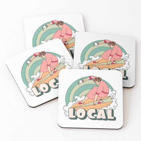 Item preview, Local - funny vintage styled surfer at home waves designed and sold by sashashuba.