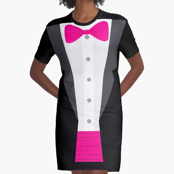 pink tux tuxedo Graphic T-Shirt Dress