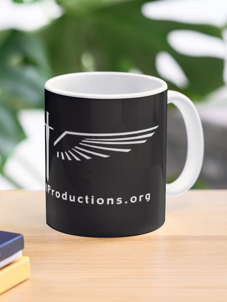 Thumbnail 1 of 6, Coffee Mug, Archangel Productions Sword & Wings Logo White designed and sold by ArchangelProdCo.